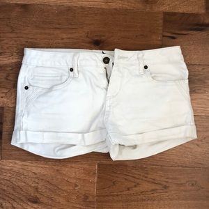 Cream colored jean shorts